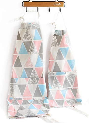 2팩 Cotton Blend Parent Child Apron Creative Durable 아티스트 Pockets Great Helper Daily Life Matching 성인 어린이 Cooking,Baking,Painting Gardening（Yellow）
