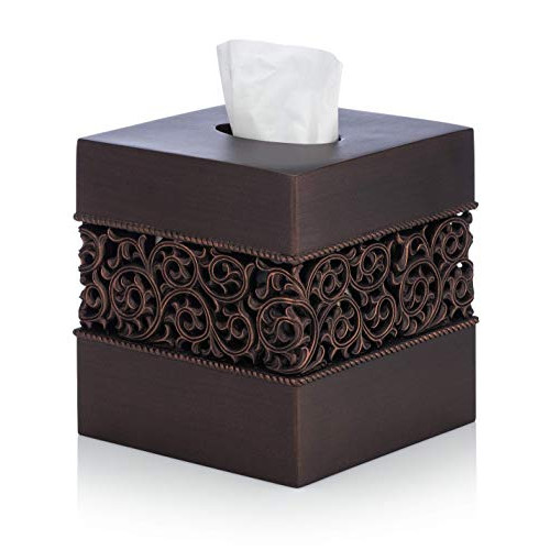 Essentra Home Bronze Finish Squared Tissue Box 커버 Bathroom Vanity Counter Tops Also Great Bedrooms Living Rooms