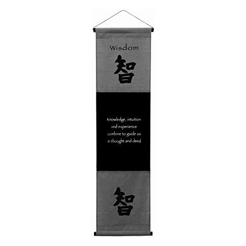 G6 Collection Large Wall Scroll Inspirational Quotes Wall Hanging Wisdom Decor Art Affirmation Motivational Banner Inspiring Uplifting Message Decoration Thought Saying Tapestry Wisdom (Red Burgundy)