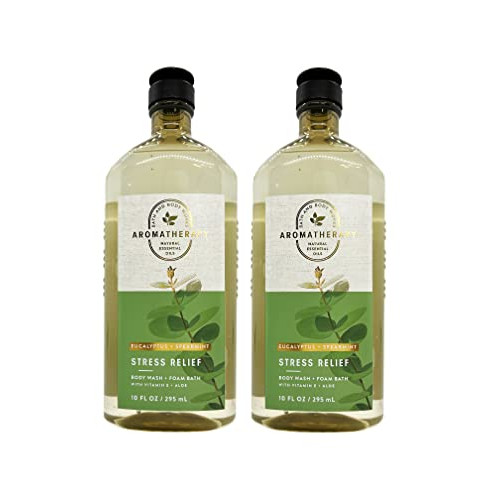 바디워시 Bath Body Works 2팩 Aromatherapy Stress Relief Eucalyptus & Spearmint Shower Gel. 10 Oz.