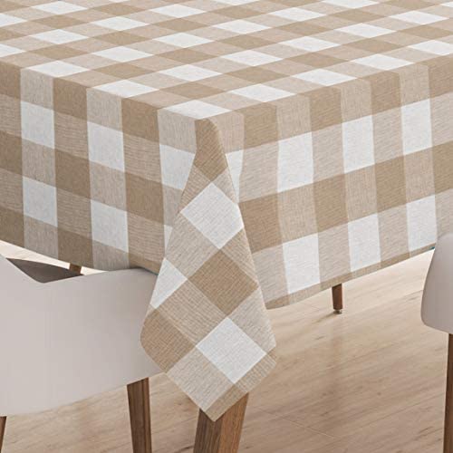ENCASA Homes Table Runner for 8-Seater Dining - Buffalo Checks - Blue - 14 x 104 inch - Rustic Farmhouse Decor Eco-Friendly Cotton Decorative Homespun Plaid Cloth for Party Restaurant & Outdoors