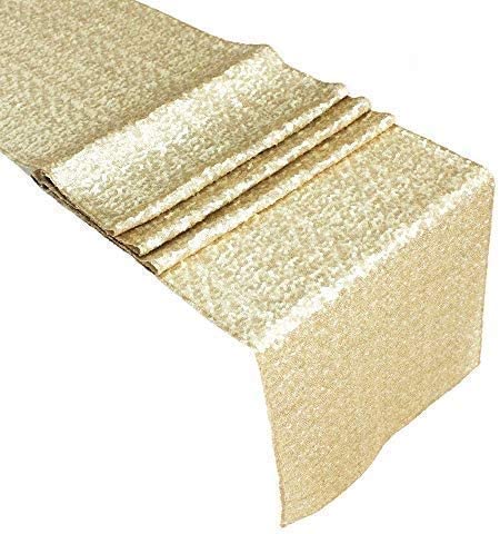 ACRABROS Sequin Table Runners Rose Gold- 12 X 108 Inch Glitter Rose Gold Table Runner-Rose Gold Party Supplies Fabric Decorations for Wedding Birthday Baby Shower