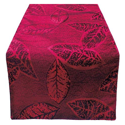 Table Runner Fall Leaf Pattern Beige/Gold/Cream/Sand/Off White 13 x 72 Inch