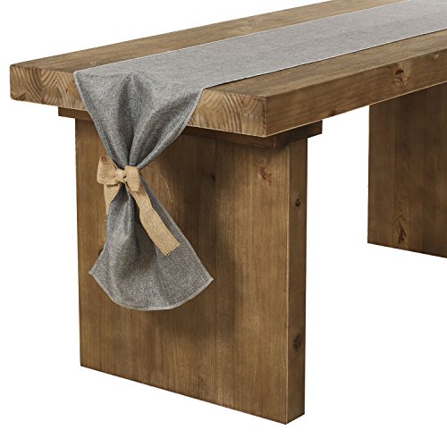 Table Runner Gray Table Runner 14 x 120 Inch with Bow Ties