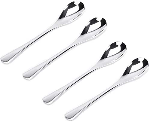 VANRA 5in 4-Piece Flatware 세트 실버 18/10 스테인레스 스틸 2 Forks Spoons Salad Fork Teaspoon Cocktail Coffee Spoon Serving Appetizer