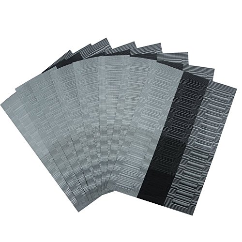 SHACOS Exquisite PVC Placemats Woven Vinyl Place Mats Table Heat-Resistant Brown