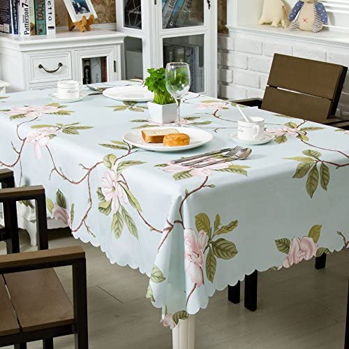 OstepDecor Water Resistant Tablecloth, Table Cloths Rectangle, Polyester Decorative Table Top Cover for Kitchen Dining Room End Table, Square, 60 x 60 Inches, 4 Seats, Green