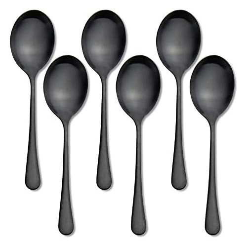 Serving Spoons 6 Pieces X-Large 9.8 Inches Tablespoons Large Serving,AOOSY 스테인레스 스틸 Solid Buffet Banquet Flatware Kitchen Basics Spoon Big Ladle