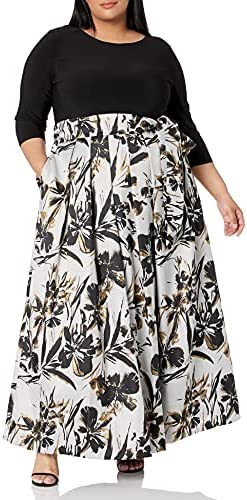 Eliza J Womens Plus Size Printed Ballgown