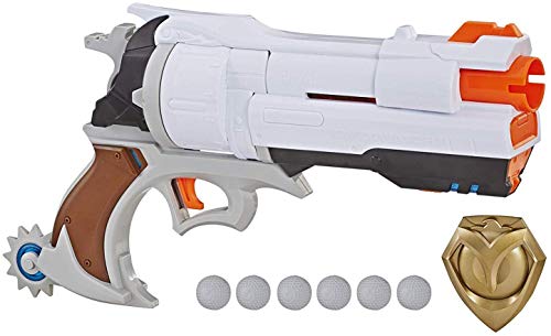 스펀지 장난감총 NERF Overwatch McCree Rival Blaster Die Cast Badge & 6 Rounds