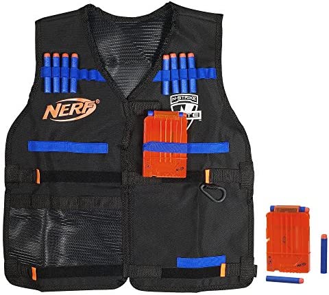 스펀지 장난감총 Official Nerf Tactical Vest N-Strike Elite 시리즈 Includes 2 Six-Dart Clips 12 Darts 어린이 Teens 성인 Amazon Exclusive