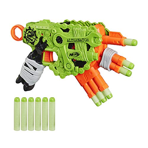 NERF Zombie Strike Alternator Blaster -- Fires 3 Ways Includes 12 Official Elite Darts - 어린이 Teens Adults