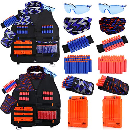 스펀지 장난감총 UWANTME 2팩 어린이 Tactical Vest Kit Nerf Guns N-Strike Elite 시리즈 소년 Girls