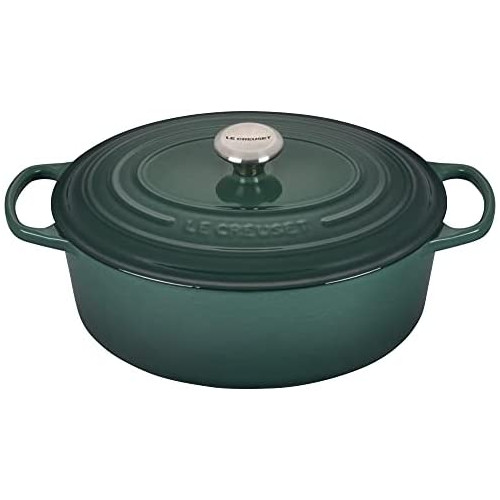 르크루제 Le Creuset Signature Enameled Cast-Iron 6.75 Quart Oval French Dutch Oven Oyster