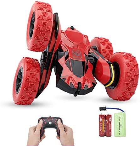 Sugoiti 원격 컨트롤 Stunt Car RC 4WD Off Road Rechargeable 2.4Ghz 3D Deformation Racing Vehicle Double Sided Rotating Tumbling 360° Flips High Speed 7.5Mph Truck 토이 선물 Kids