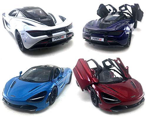 HCK 세트 4 2017 Mc Laren 720S - Pull Back 토이 스포츠 Cars 136 Scale Red/Indigo/White/Blue
