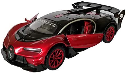 Lmoy 132 Scale Bugatti Chiron Vision Grand Turismo GT Zinc Alloy Pull Back Diecast 토이 car Model 컬렉션 Light & 사운드 Yellow