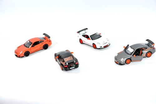 KiNSMART 2010 Porsche 911 GT3 RS Cars 세트 4 White/Orange/Silver/Black