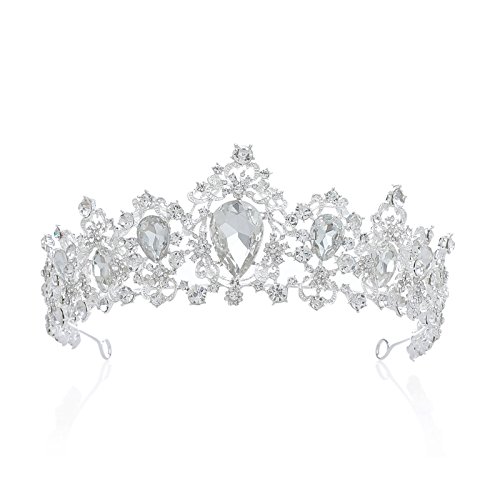 티아라 해외직구 셀프웨딩 크리스탈 Tiara Wedding Crown 공주 Headpieces Bridal 헤어 악세사리 Sapphire+Silver