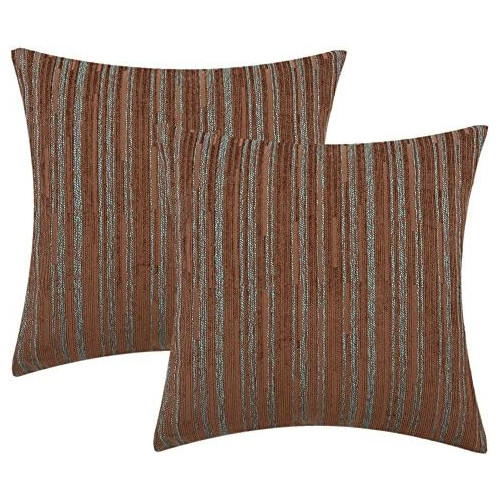 인테리어 쿠션커버 2개세트 Yeiotsy Pillow Cases Teal팩 2 Modern Striped Decorative Throw 커버 Home Sofa Couch Car Bed Cushion Teal 18 X Inches