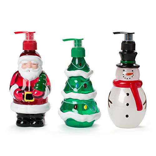 액체비누 크리스마스 펌프 디스펜서 3개세트 리퀴드 Hand Soap Holiday Bottles - Novelty Shape Pump Bottle Dispensers 3 Pack