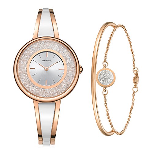MAMONA Women&rsquos Bangle Watch Bracelet 세트 L3889GT