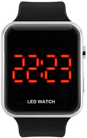 남녀공용 스퀘어 Large Face LED Digital Watch Electronic Men 여성 Student Silicone Watches