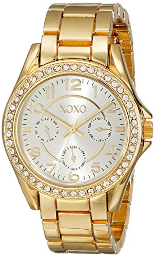 XOXO 여성 XO178 Rhinestone-Accented Gold-Tone Watch