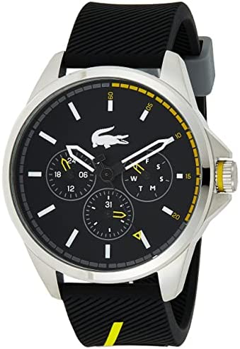 라코스테 스테인레스 스틸 Quartz Watch Rubber Strap 블루 22 Model 2010979