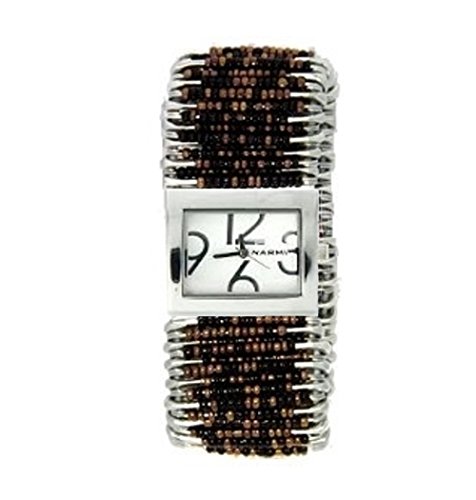 PlanetZia Brown 매트 Stretch Safety Pin Watch WT-BBLK