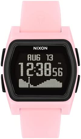 NIXON Rival A1236-100m Water Resistant 여성 Digital Surf Watch 38mm Face 20mm-19mm Pu/Rubber/Silicone Band