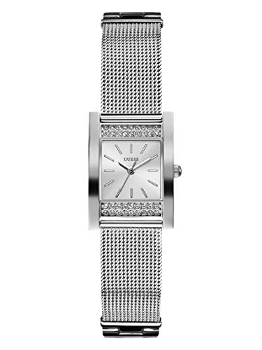 GUESS Factory 여성 Silver-Tone Mesh Analog Watch NS