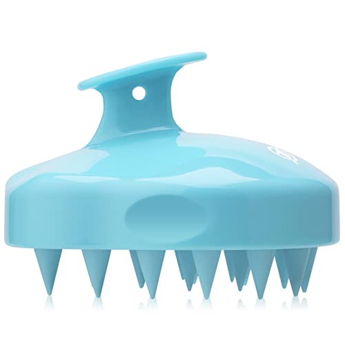 헤어브러쉬 헤어 Scalp Massager 샴푸 Brush FReatech Wet & Dry Manual Head Massage 소프트 Silicone Bristles 케어 Exfoliate Remove Dandruff Promote Growth - Black
