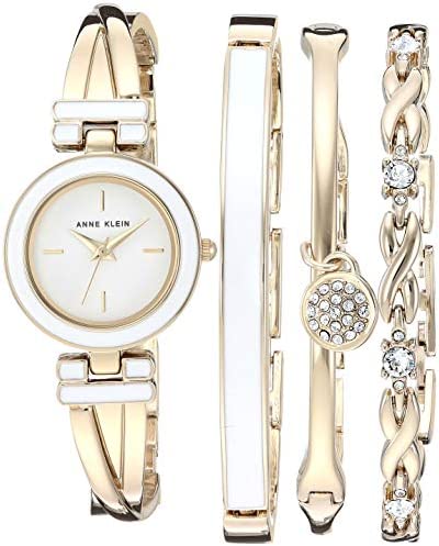 Anne Klein 여성 Bangle Watch Swarovski 크리스탈 Accented Bracelet Set