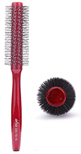 헤어브러쉬 Small Round 헤어 Brush Blow Drying 소프트 Nylon Bristles 1.6 Inch Short Medium Curly Hair-Red