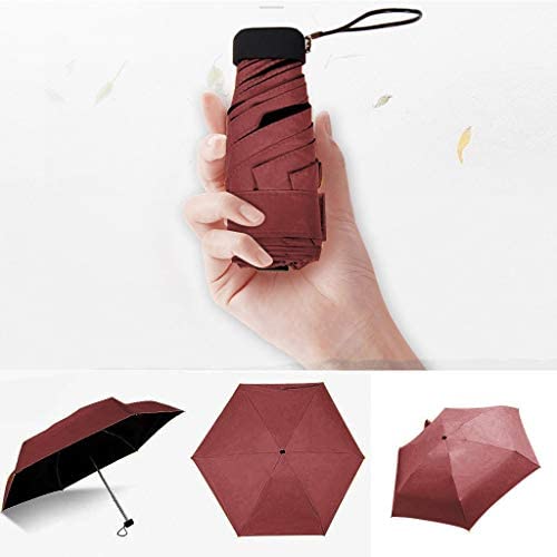 골프우산 ALOVEMO 6 RibsTravel Sun&rain Umbrella 미니 폴딩 Travel Compact 경량 UV Protection 클리어 케이스 37inch Pocket Men 여성 Kids