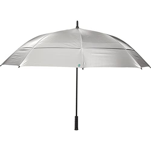 골프우산 Coolibar UPF 50+ 62 Inch Tournament 골프 Umbrella - Sun Protective One Size- Silver/Green