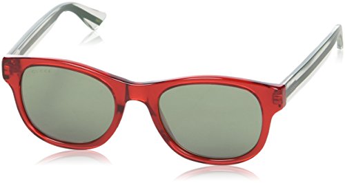 여성 선글라스 Gucci GG0003S 004 Transparent Red - White 그린 Mirror effect lenses