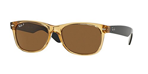 남성 선글라스 레이벤 RB 2132 945/57 55mm New Wayfarer Honey W/ 크리스탈 Brown Polarized Lens