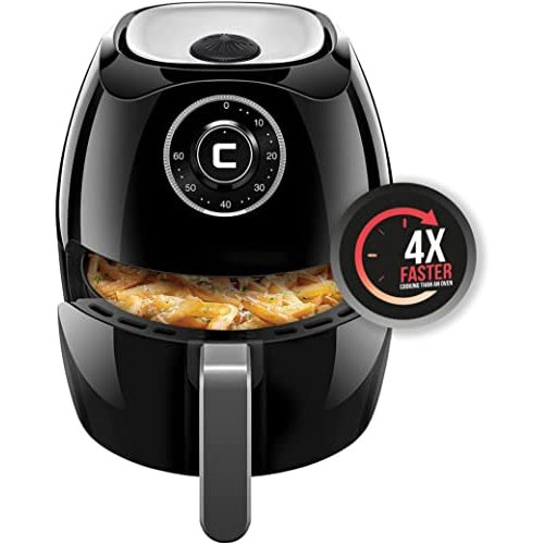 스펀지 Chefman Digital 6.8 Quart Air Fryer Oven Space Saving Flat Basket Oil-Free Airfryer W/ 60 Min Timer & Auto Shut Off Dishwasher Safe Parts BPA Free Family Size X-Large Black