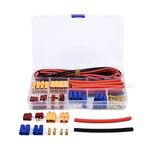 RC모터 FPVDrone Deans T-Plug EC3 XT60 Male Female Adapter Connector Silicone 와이어 히트 Shrink Tubes RC ESC Lipo Battery Motor52PCS