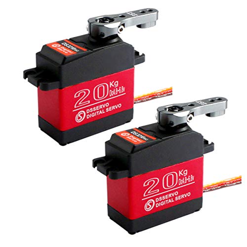 RC모터 2 Sets 20KG RC Digital Servo - Large Torque High Speed Full 메탈 Gear 방수 180 Degree Motor 25T Horn Robotic Arm Model DIY Baja Car 1/10 Scale Crawler Truck Traxxas