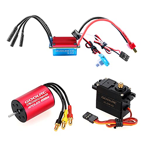 RC모터 GoolRC S2435 4500KV Brushless Motor S-25A ESC 2.2kg 메탈 Gear Servo Upgrade Combo 세트 1/16 1/18 RC Car Truck