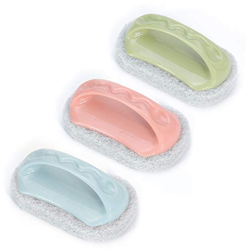 스펀지 3Pcs Colors Kitchen Sponge Bathtub Pool Scrub Brush Strong Scouring Dish Washing Cleaning Brush.