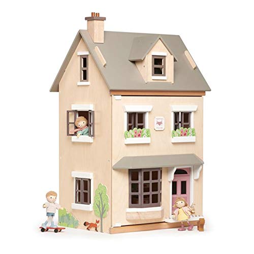 Tender Leaf 토이 - Foxtail Villa Furnished 27.95&rdquo Tall Town 스타일 Pretend Play Doll House Encourage Creative Imaginative Fun 어린이 3+