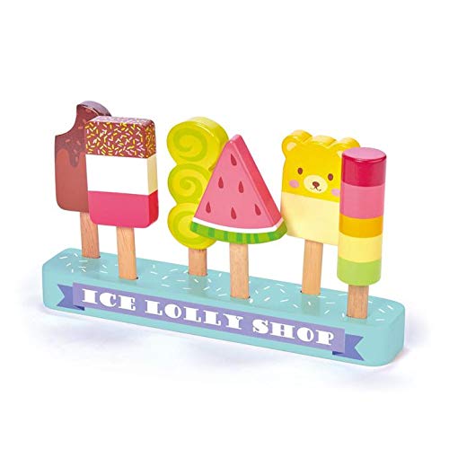 Tender Leaf 토이 - Ice Lolly Shop 7 Pieces Pretend Food Play Wooden Popsicle Cream Bar Encourage Role Develops Social Skills 어린이 3+