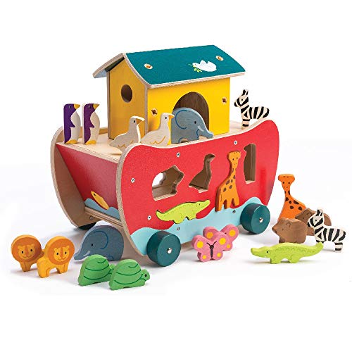 태엽장난감 Tender Leaf 토이 Noahs Shape Sorter Ark Wooden Toy