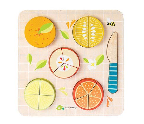 태엽장난감 Tender Leaf 토이 - Citrus Fractions Math Learning Wooden Sorting Educational Game 18m+