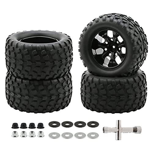 RC카 타이어 12mm Hub Wheel Rim Tires 110 Off-Road RC Car Buggy Tyre Foam Inserts 매트팩 4