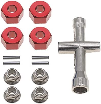 RC카 타이어 4Pcs 알루미늄 12mm hex hubs Wheel adapters 7mm Thickness & M4 Flanged Lock Nuts Traxxas 1/10 Stampede Slash 4x4 RC Car etc